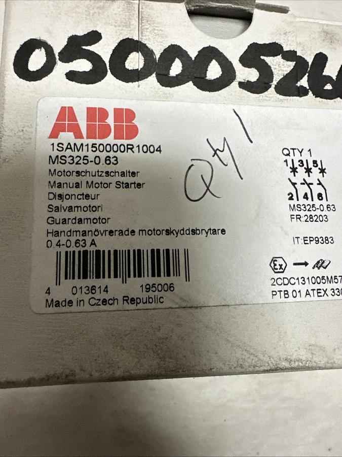 Used ABB,MS325-0.63,Manual Motor Starter