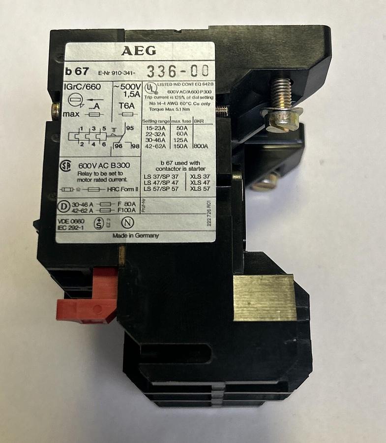 AEG,336-00,THERMAL OVERLOAD RELAY NOS