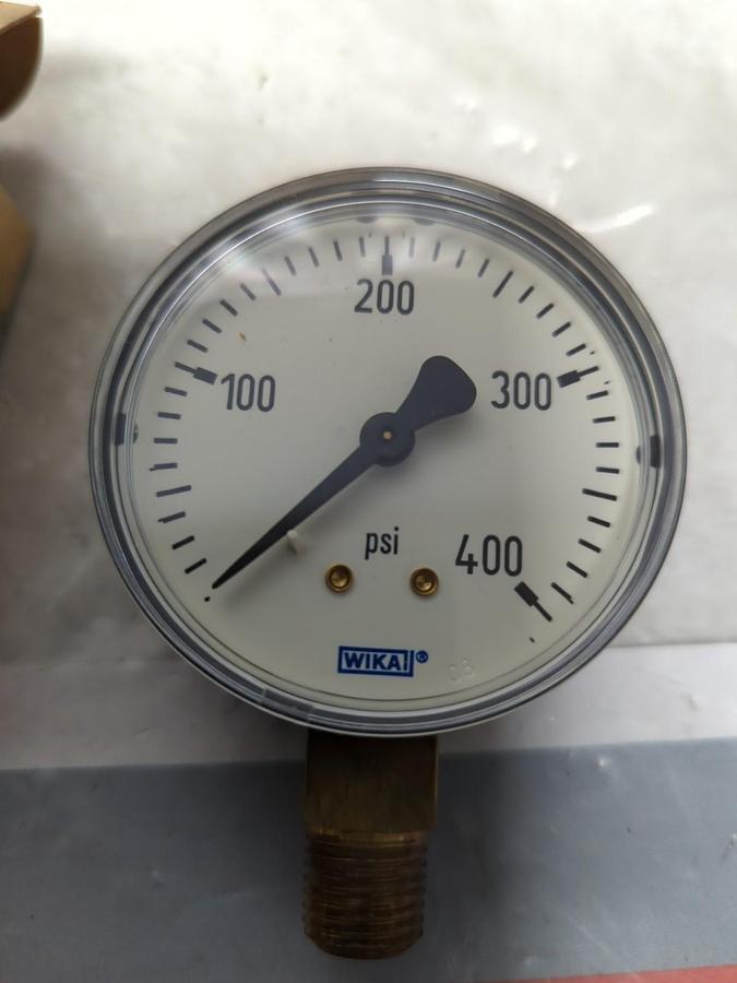 WIKA,0-400,GAUGE 2-1/2 IN FACE 1/4 IN NPT BOTTOM CONNECTION NOS