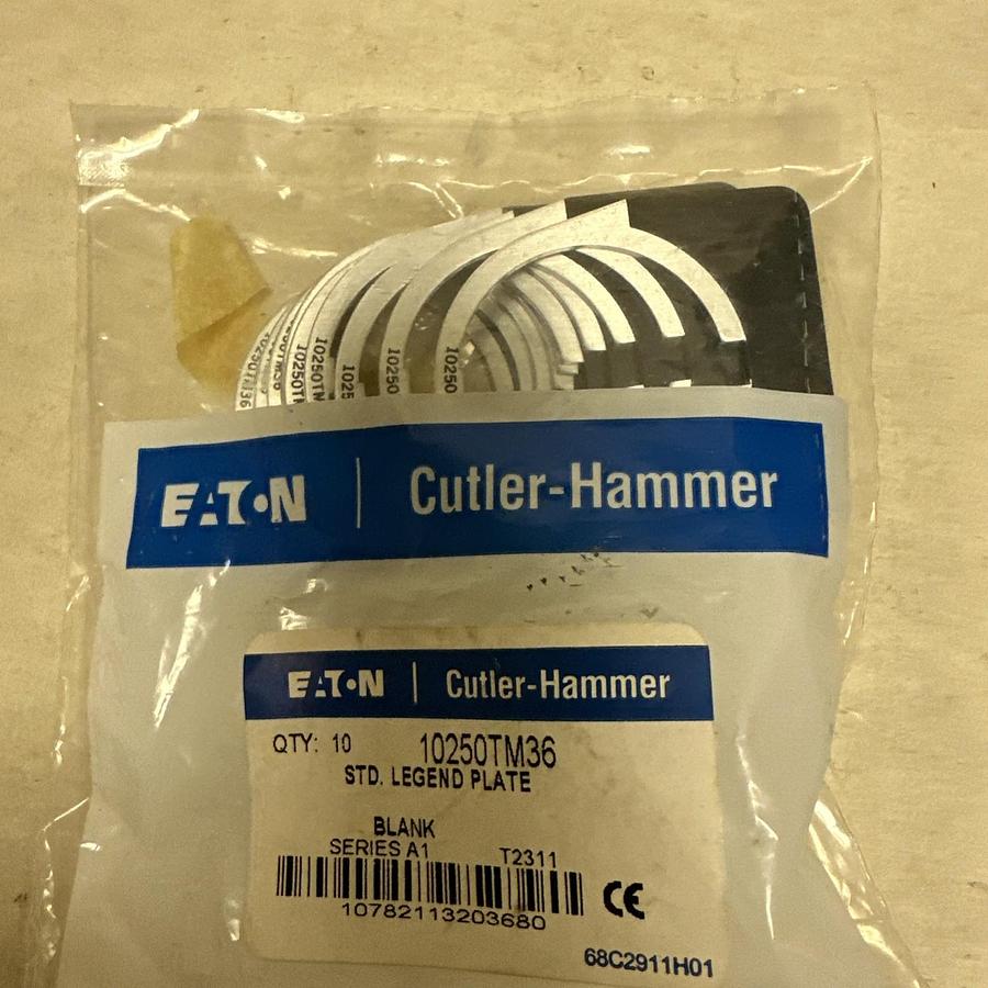 Used Cutler-Hammer,10250TM36,STD Legend Plate QTY 10
