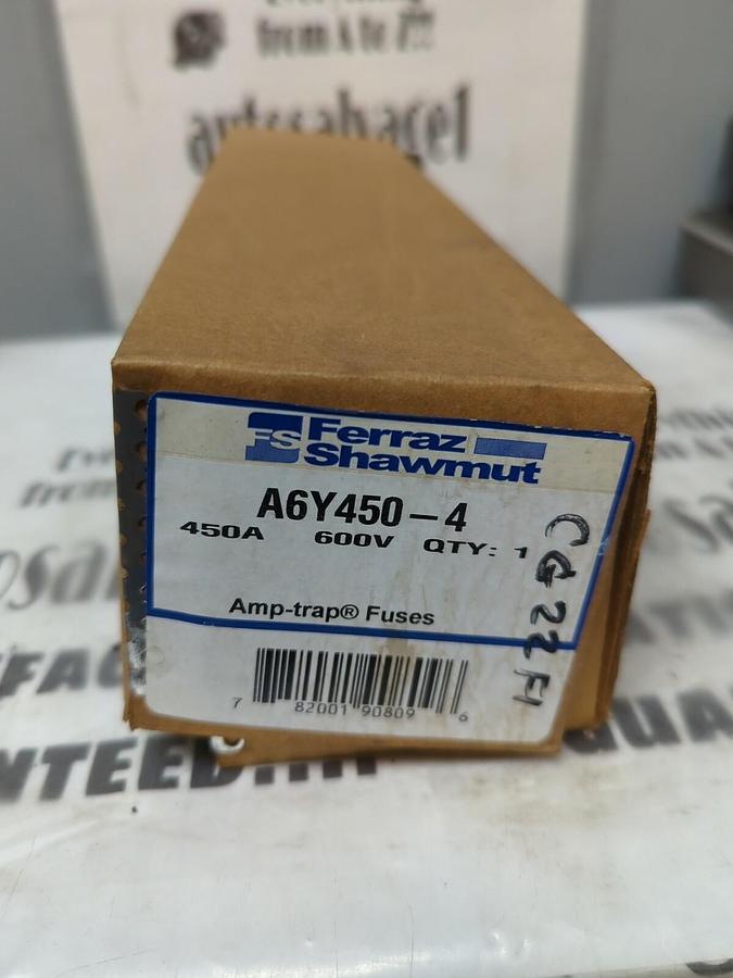 Used FERRAZ SHAWMUT,A6Y450-4,AMP-TRAP SPECIAL PURPOSE FUSE NEW