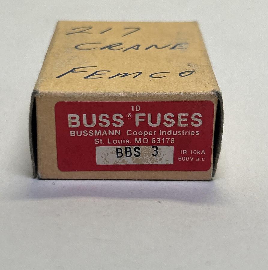 COOPER BUSSMANN,BBS3,BUSS FUSES LOT OF 9 NEW