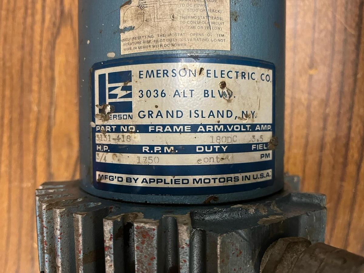 Used EMERSON,3131-418,3/4 DC MOTOR 1750RPM 180VDC