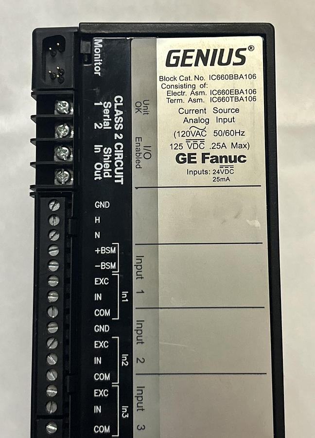 Used GE FANUC,IC660BBA106,GENIUS BLOCK I/O MODULE