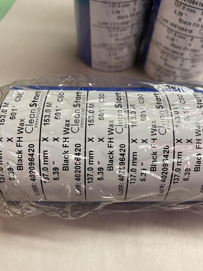 Prograde,FID13701,Thermal Transfer Ribbon 5.39" x 502' Black Wax Ribbon Lot of 5