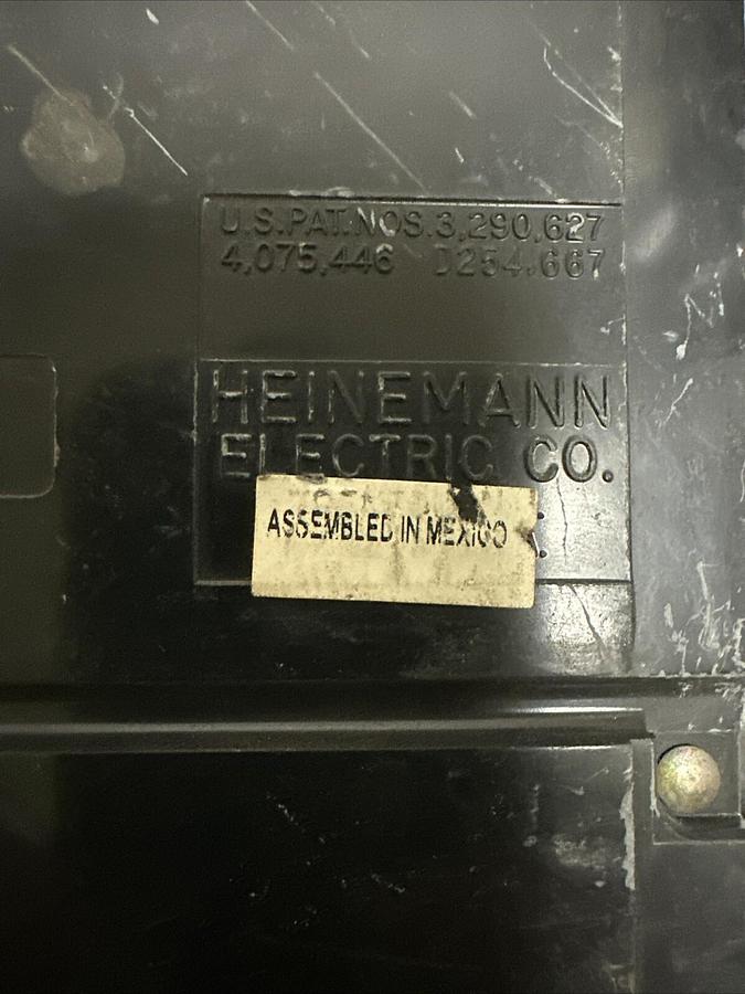 Used Heinemann,GJ2-Z47-2,2 Pole 250/200 Amp 125-250V Circuit Breaker