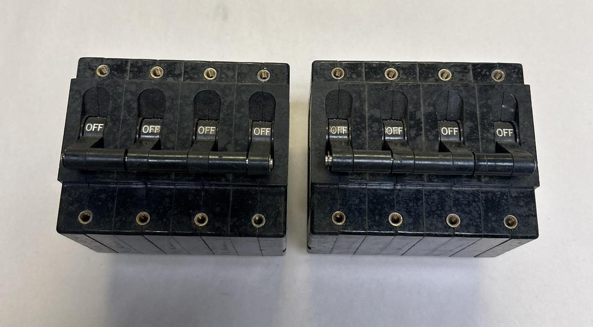 Used AIRPAX ELECTRONICS,12-11037-02,CIRCUIT BREAKER 30A 250V 4P LOT OF 2