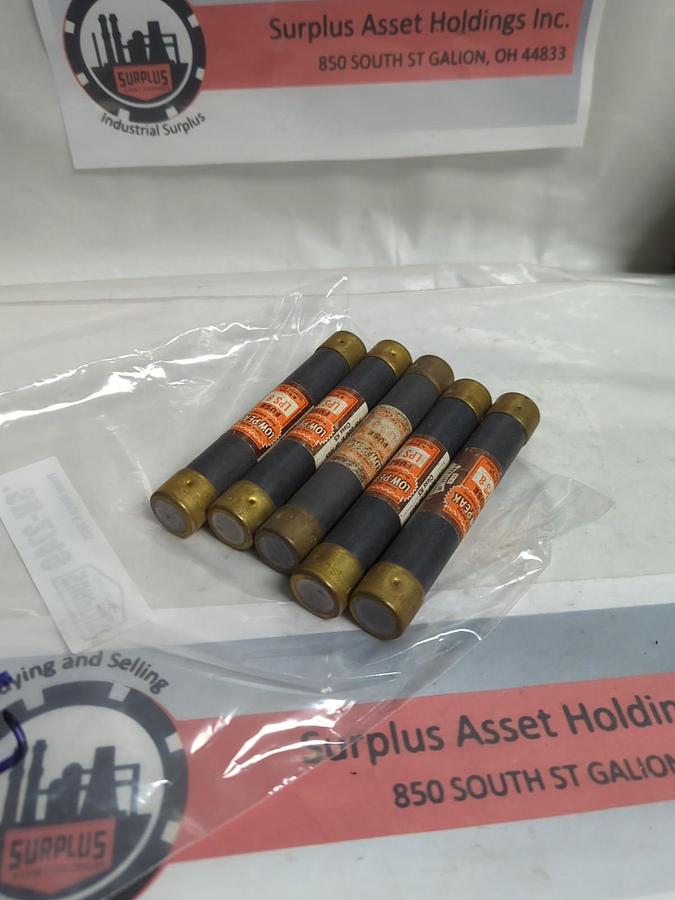Used COOPER BUSSMANN,LPS-8,LOW-PEAK 8 AMP FUSE LOT OF 5 PRE-OWNED
