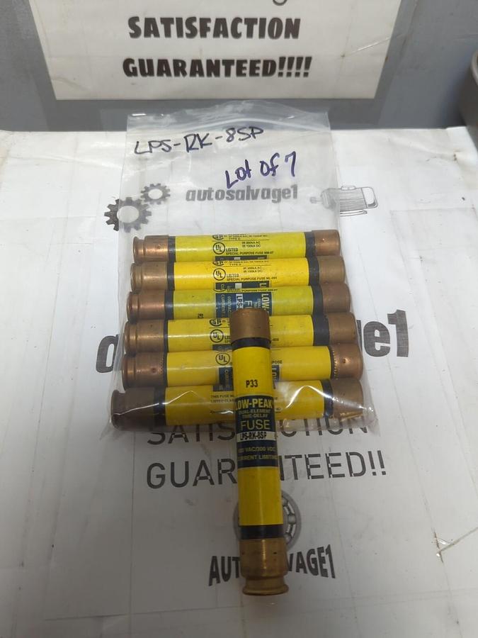 COOPER BUSSMANN,LPS-RK-8SP,LOW PEAK 8 AMP FUSES LOT OF 7