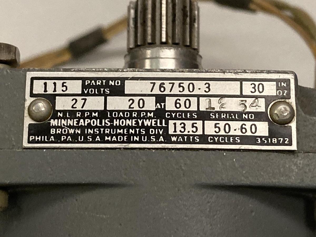 Used Honeywell,76750-3,Gearcase Motor 115V 13.5 Watt 27/20 RPM