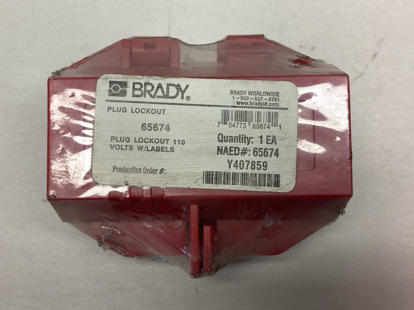 Used Brady,65674,Plug Lockout 110V