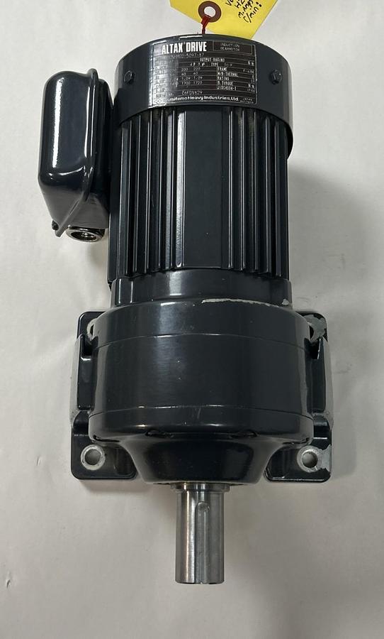 Used ALTAX,CNHM02-5097-87,GEAR MOTOR 0.2KW 200/220V 1410/1720RPM F-63M FRAME