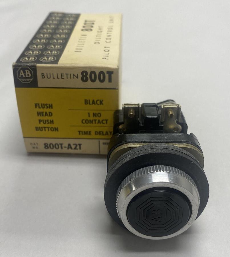 ALLEN-BRADLEY,800T-A2T,SER A PUSH BUTTON FLUSH HEAD BLACK NOS
