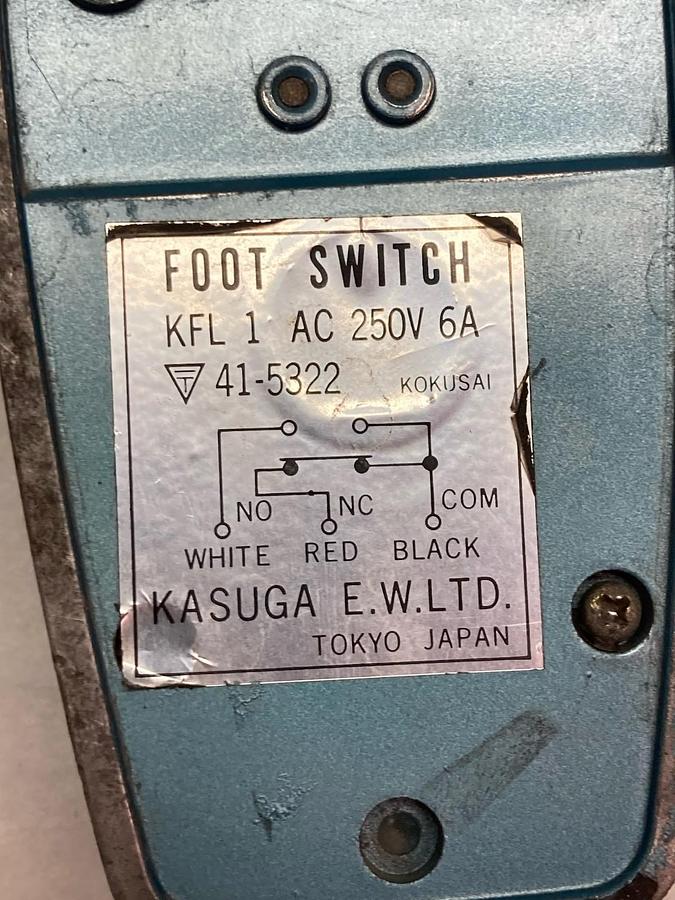 Used Kasuga,KFL-1,Foot Switch 250V 6A w/Cable
