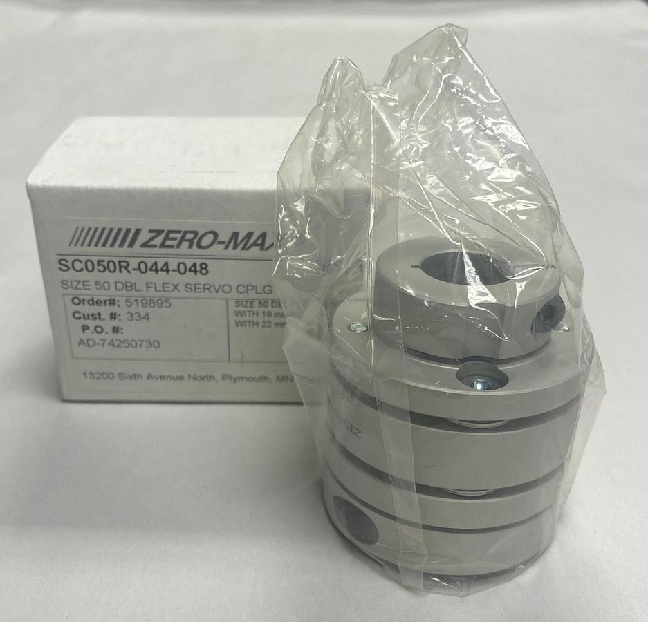 Zero-Max,SC050R-044-048,Size 50 DBL Flex Servo Coupling NOS