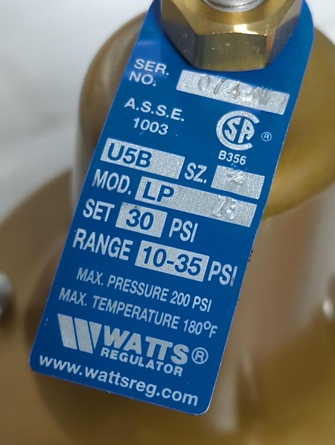 WATTS,LP 23,PRESSURE REGULATOR 3/4 INCH NOS