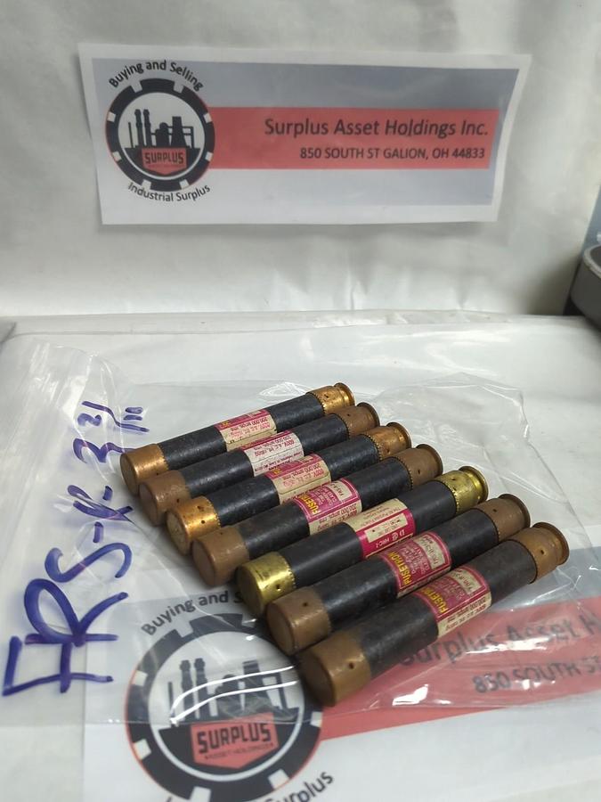 Used COOPER BUSSMANN,FRS-R-3-2/10,FUSETRON 3-2/10 AMP FUSE LOT OF 7 PRE-OWNED