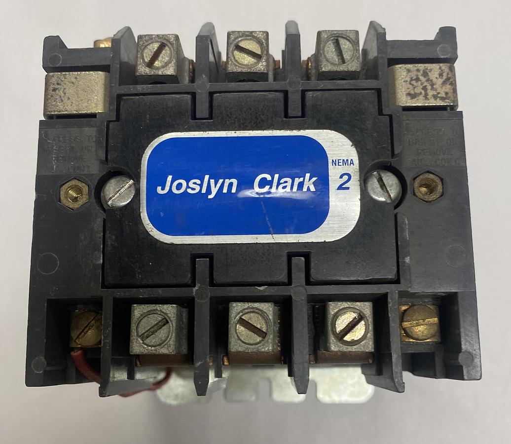 Used JOSLYN CLARK,T77U032,SIZE 2 CONTACTOR 50A 600V