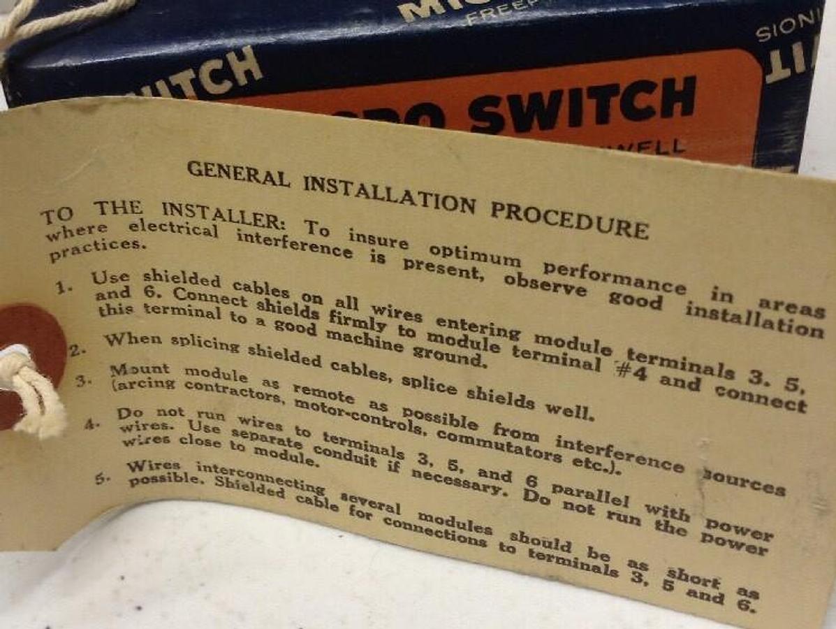 Honeywell,PA5,Logic Module Micro Switch Proximity Amplifier 15V