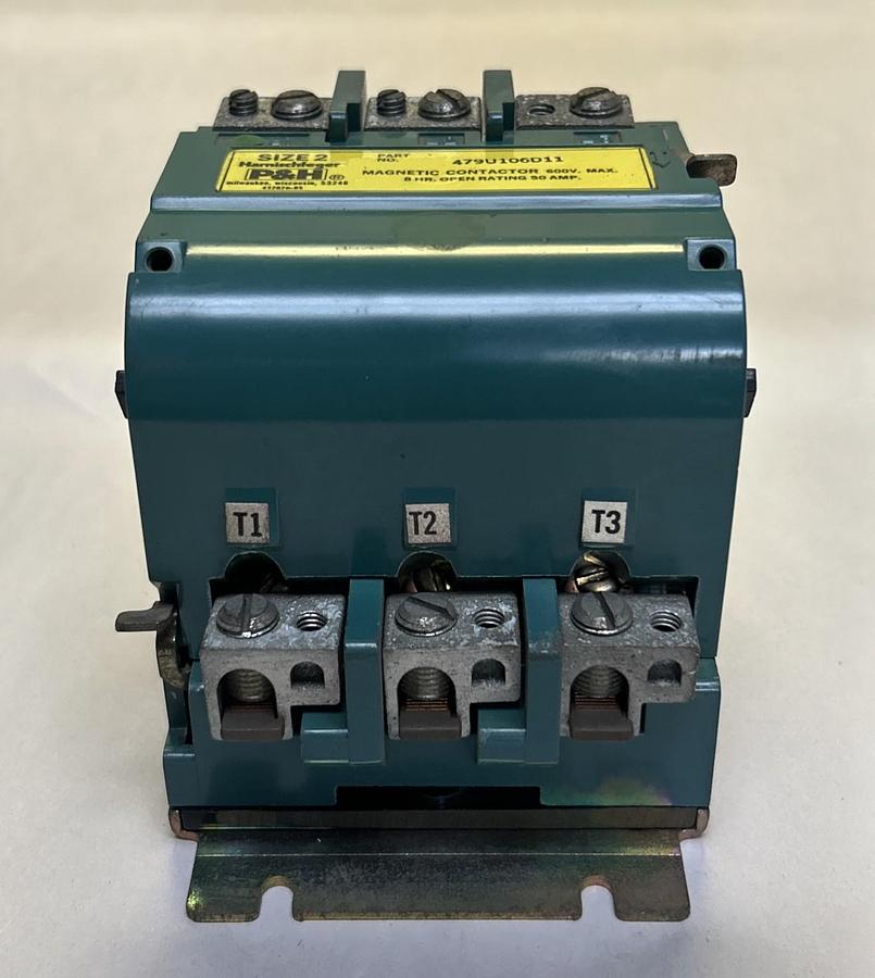 Used P&H,479U106D11,MAGNETIC CONTACTOR SIZE 2 50A 600V