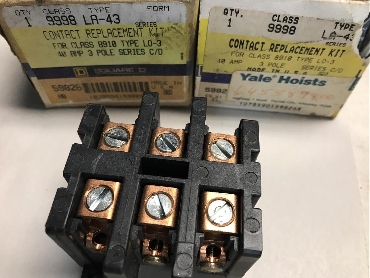 Square D,9998 LA-43,Contact Replacement Kit  for Class 8910 Type LO-3 Lot of 2