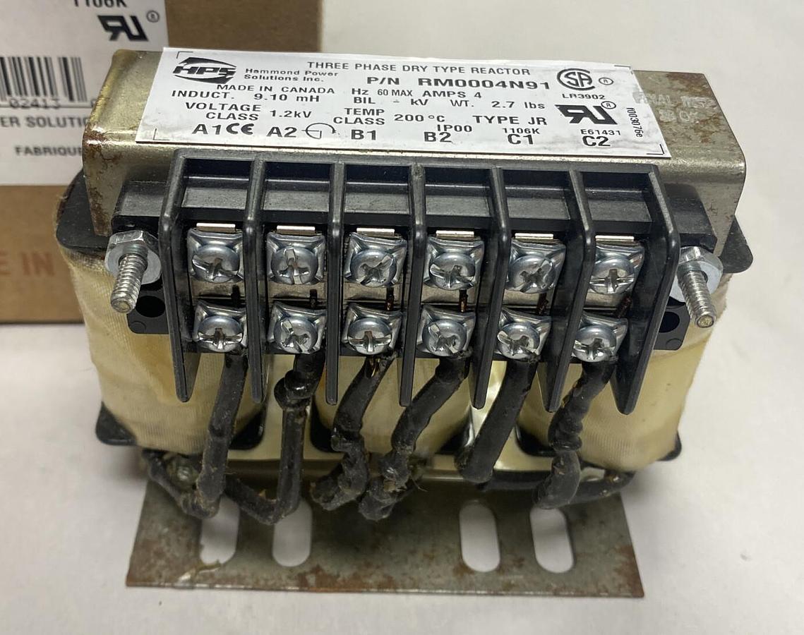 Hammond Power Solutions,RM0004N91,Three Phase Dry Type Reactor NOS