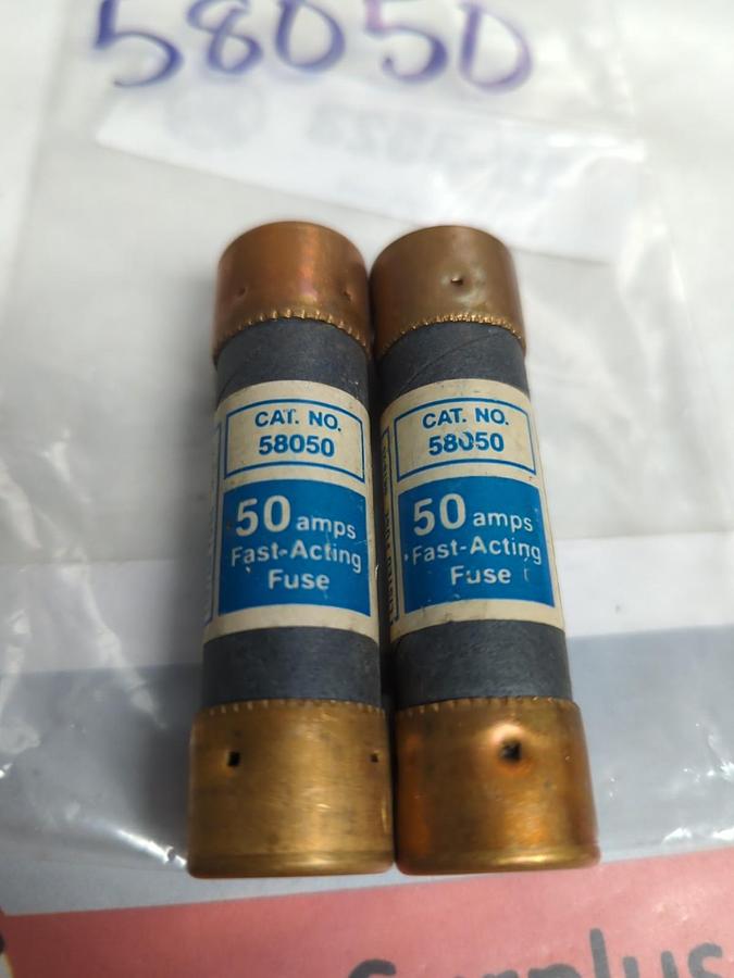 Used LEVITRON,58050,FAST-ACTING 50 AMP FUSE LOT OF 2 PRE-OWNED