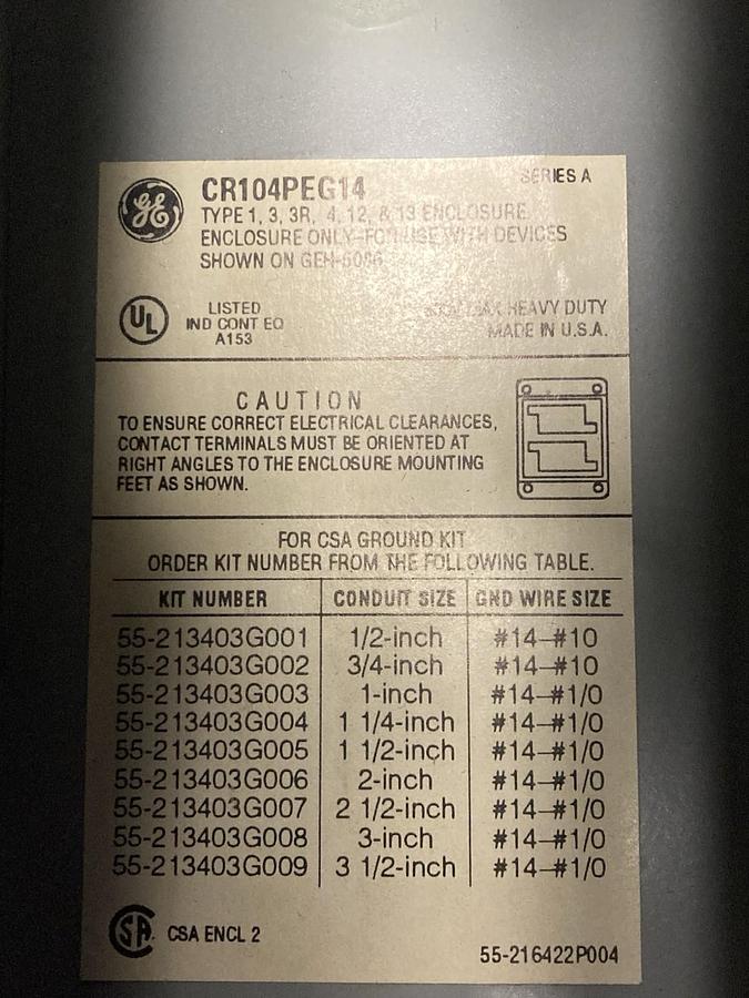 General Electric,CR104PEG14,Push Button Panel