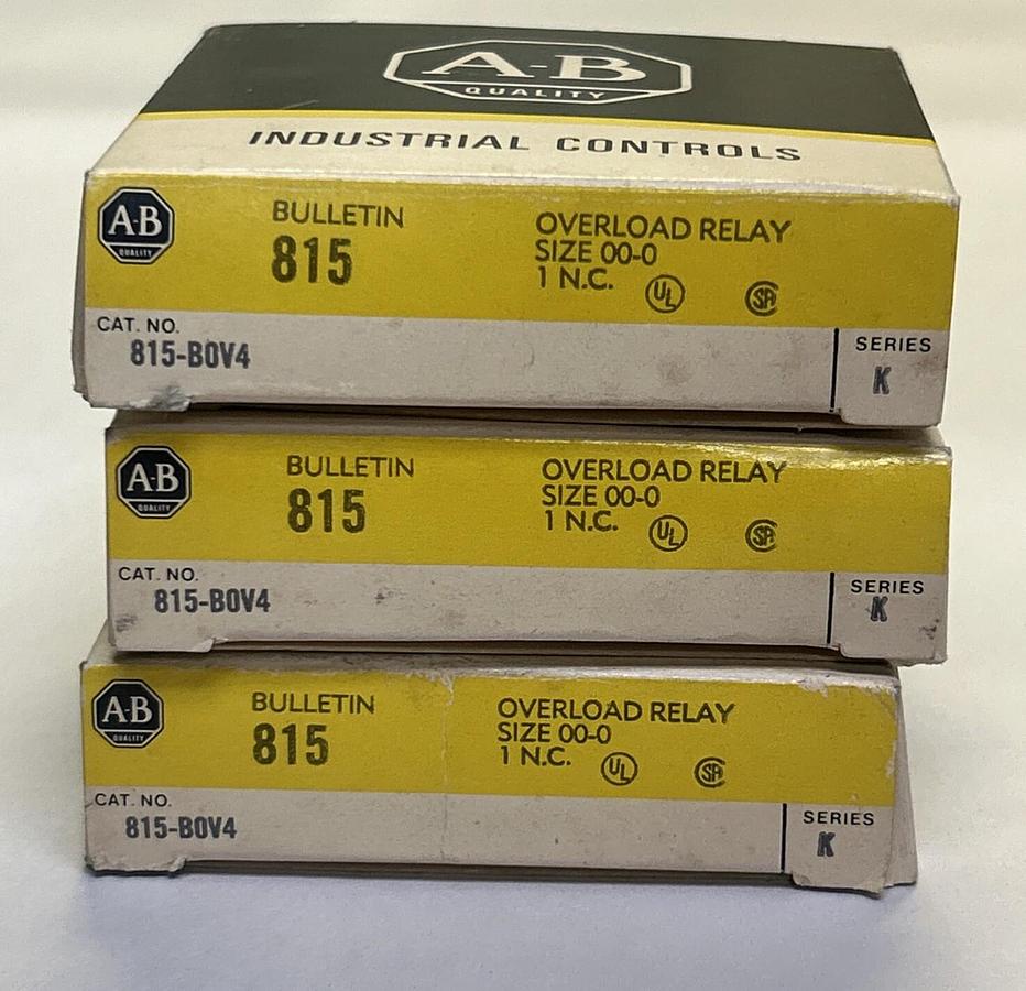 ALLEN BRADLEY,815-B0V4,OVERLOAD RELAY SIZE 00 LOT OF 3 NOS