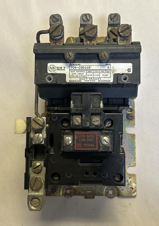 Used ALLEN BRADLEY,709-C0D103,MOTOR STARTER SIZE 2