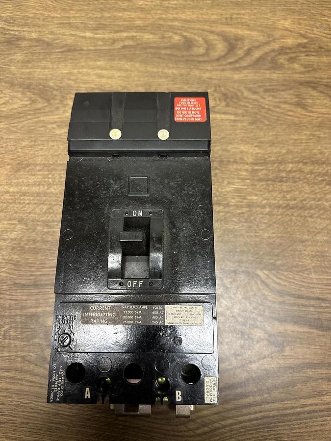 Square D,KA26200AB,200 Amp 2 Pole 600VAC I line Circuit Breaker