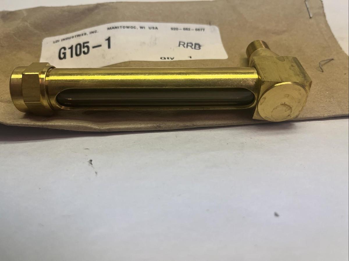 LDI,G105-1, SIGHT GLASS 3" OIL LEVEL INDICATOR 3/8" NPT NOS