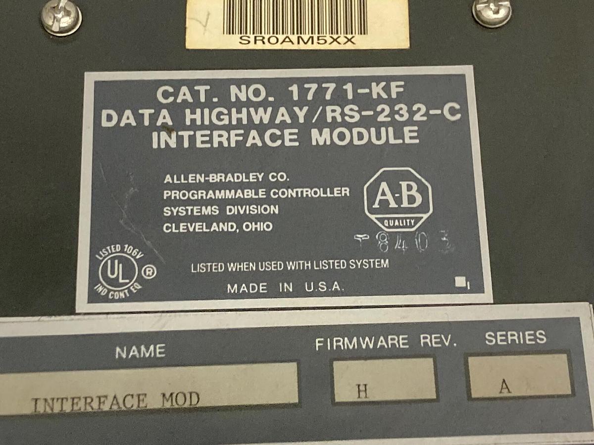 Used Allen-Bradley,1771-KF,Interface Module