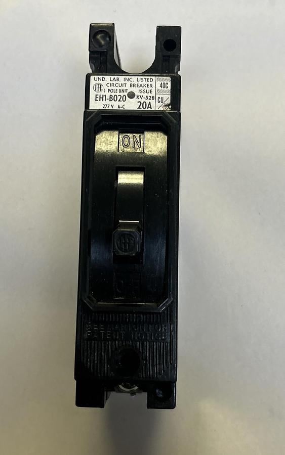 Used ITE,EH1-B020,CIRCUIT BREAKER 20A 277V 1P