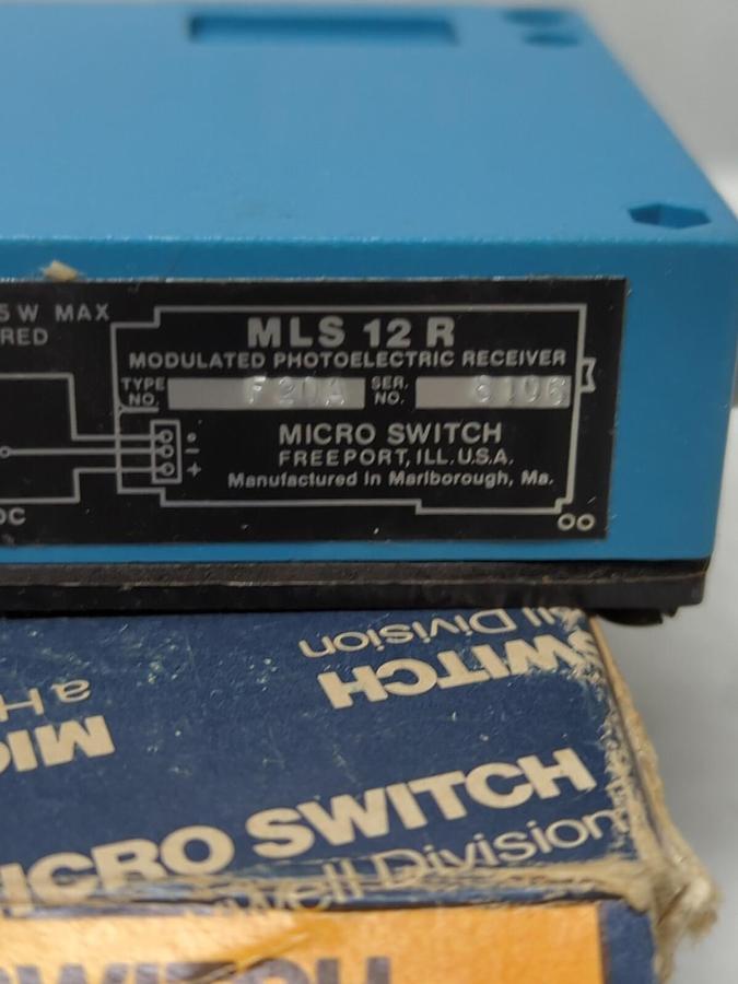 HONEYWELL,MLS 12R,MICRO SWITCH PHOTOELECTRIC SENSOR/RECIEVER TYPE F 20A NOS