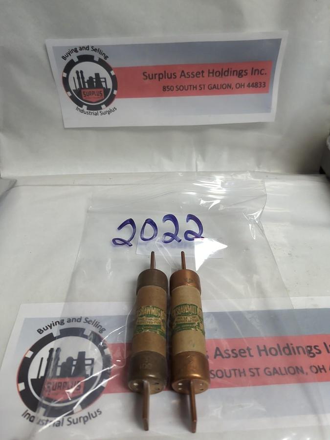 Used GOULD SHAWMUT,2022,100 AMP FUSE LOT OF 2 PRE-OWNED