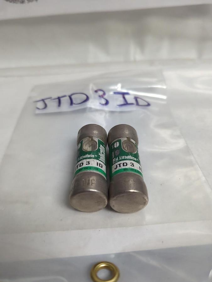 Used LITTELFUSE,JTD3ID,INDICATOR 3 AMP FUSE LOT OF 2 PRE-OWNED