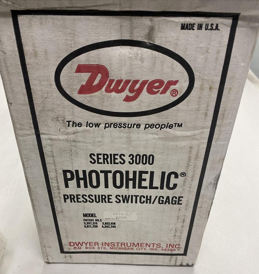 DWYER,3015-LT,PRESSURE GAUGE SWITCH NOS