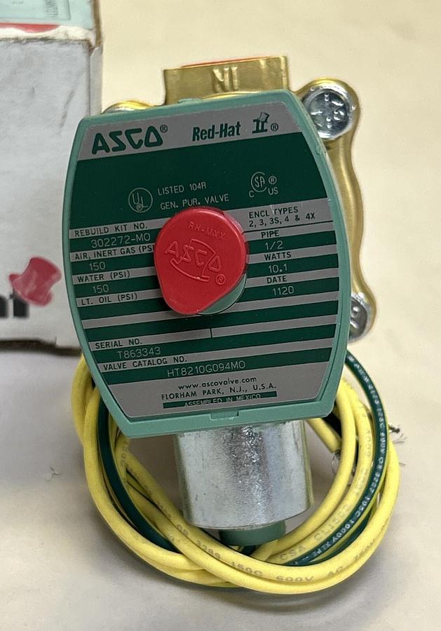 Used ASCO,HT8210G094M0,SOLENOID VALVE 1/2 INCH 2W 110/120V NEW