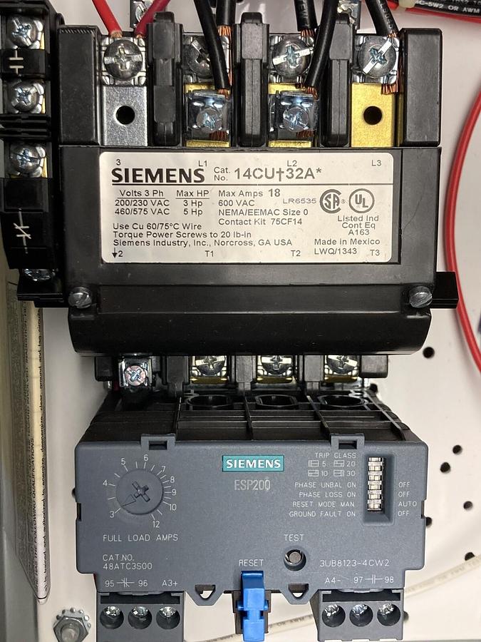 Siemens,17CUC92BF10,Fusible Combo Motor Starter Size 0 250vac 30a