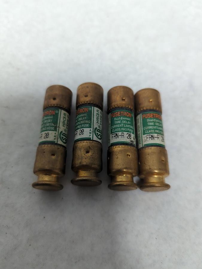Used COOPER BUSSMANN,FRN-R-20,FUSETRON 20 AMP FUSE LOT OF 4 PRE-OWNED
