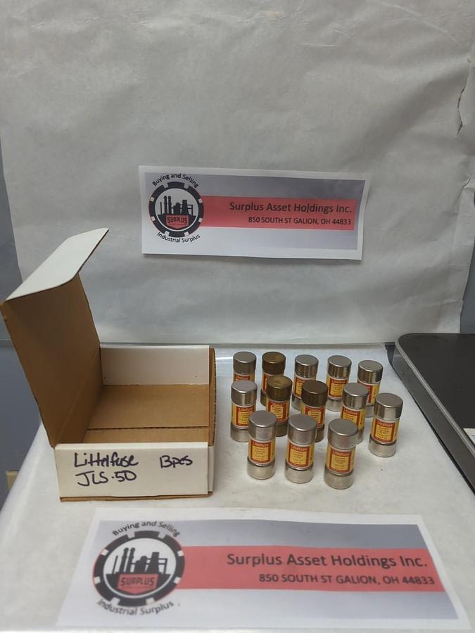 Used LITTELFUSE,JLS50,CURRENT LIMITING 50 AMP FUSE LOT OF 13 PRE-OWNED