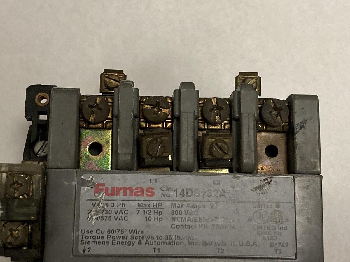 Used Furnas,48ASD3M20 ESP100,Motor Starter with 14CS+32A Overload Relay