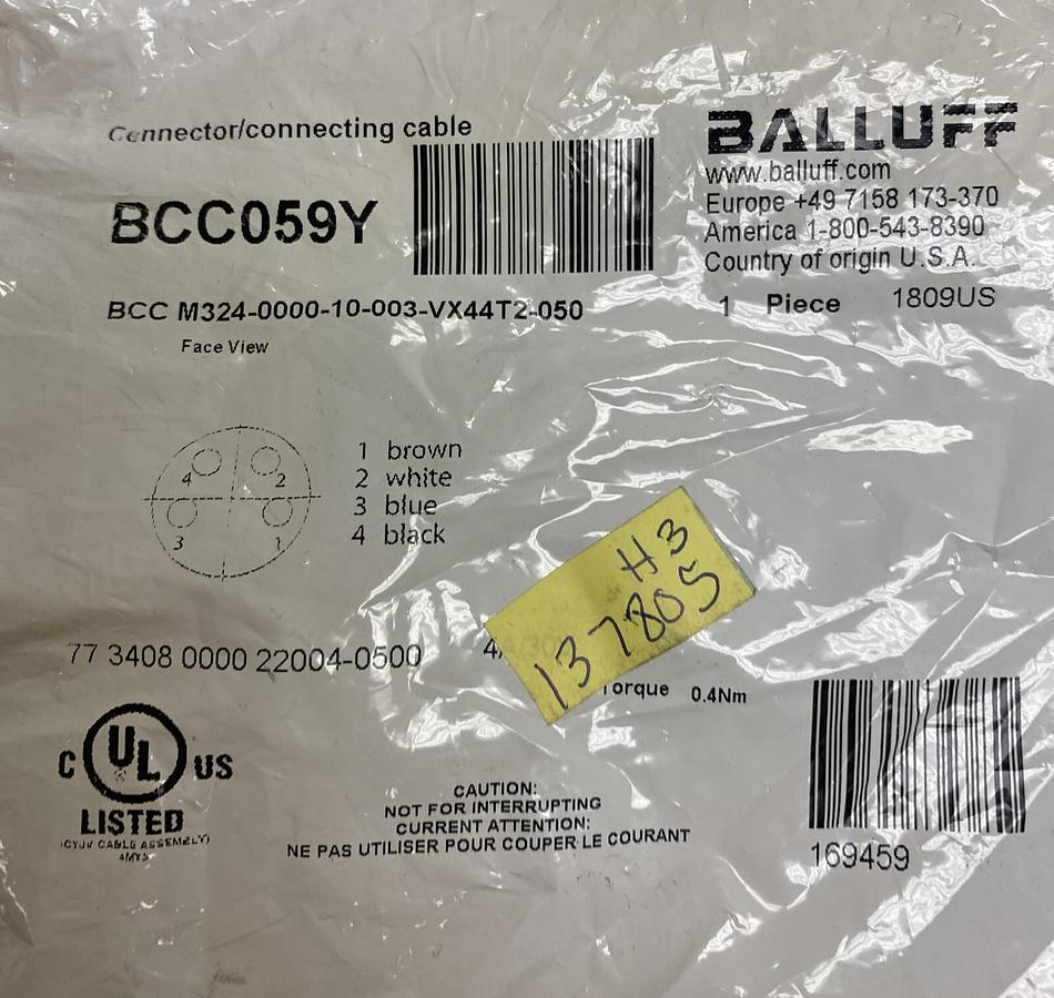 Balluff,BCC059Y,Connector Cable New