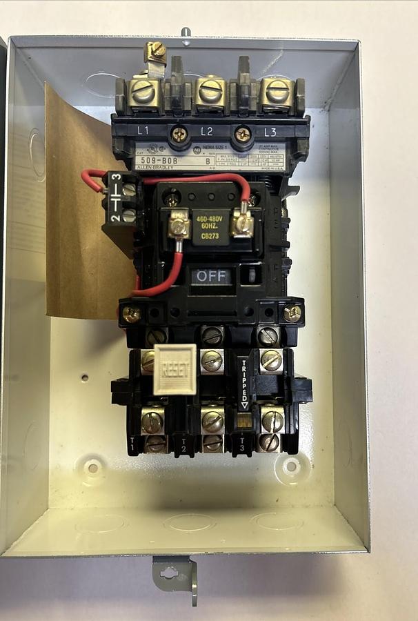 ALLEN BRADLEY,509-BAD,STARTER SIZE 1 27A W/NEMA 1 ENCLOSURE NOS