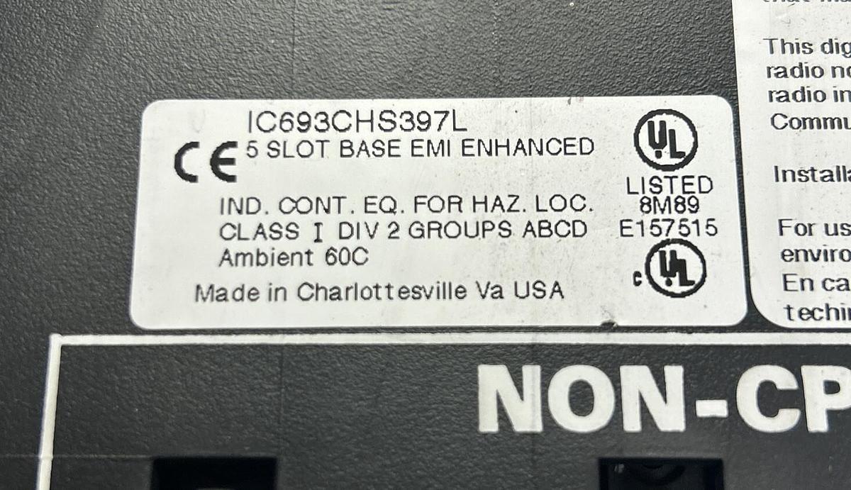 Used GE FANUC,IC693CHS397J,FIVE SLOT BASE MODULE