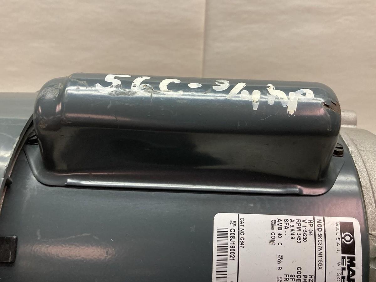 Used Marathon Electric,C847 5KC37NN115GX,A-C Motor 3/4 HP 3450RPM 115/230V