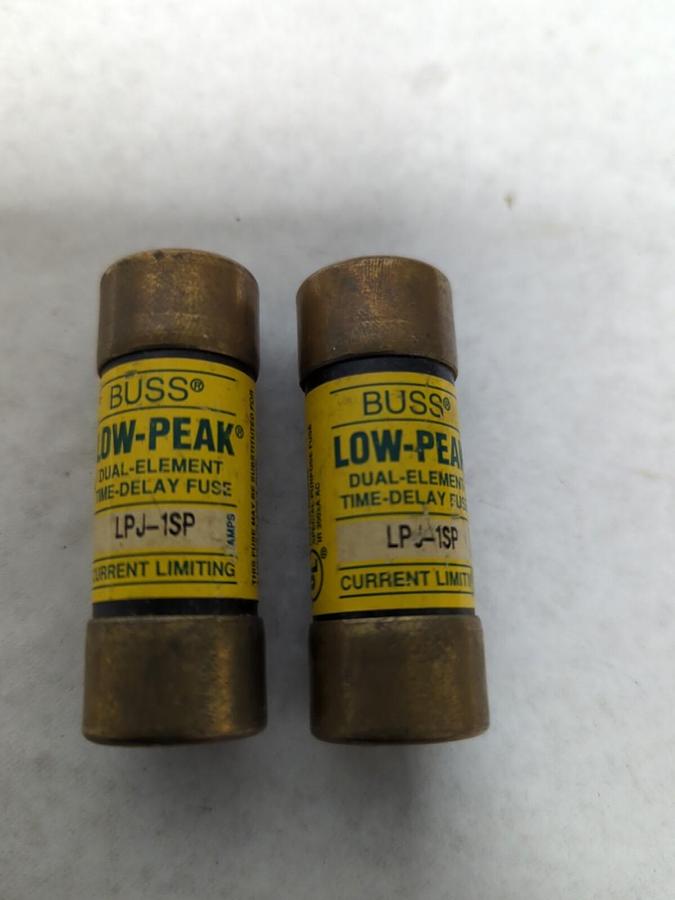 Used COOPER BUSSMANN,LPJ-1SP,LOW-PEAK 1 AMP FUSES LOT OF 2 PRE-OWNED