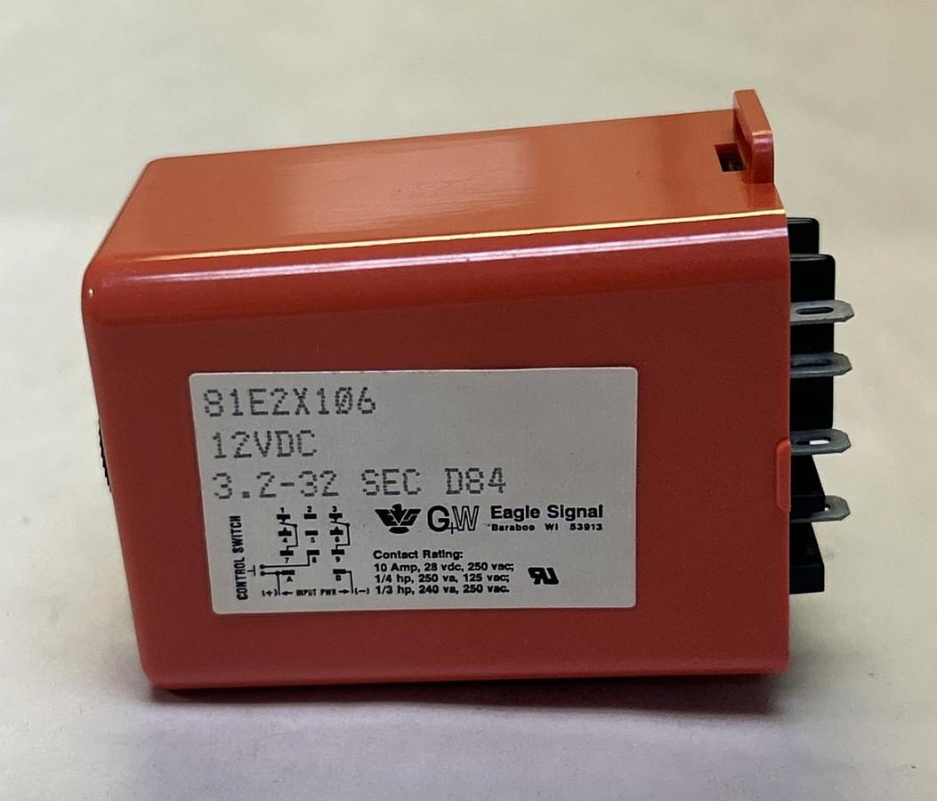 EAGLE SIGNAL,81E2X106,TIME DELAY RELAY 3.2-32 SECONDS 12VDC NOS