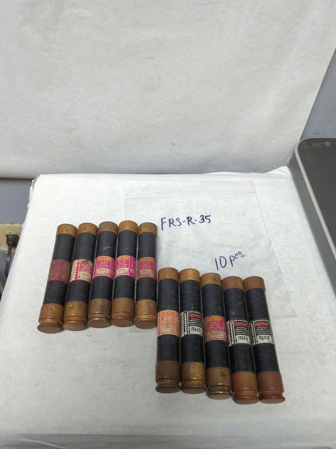 Used COOPER BUSSMANN,FRS-R-35,FUSETRON 35 AMP FUSE LOT OF 10 PRE-OWNED